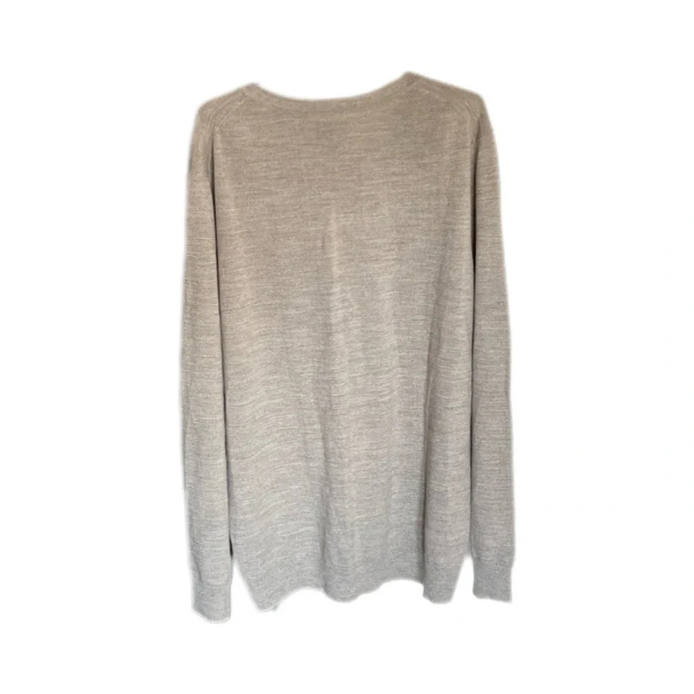 Apt 9 Merino Wool Blend Oatmeal Gray Long Sleeve V Neck Sweater Men’s XXL Tall